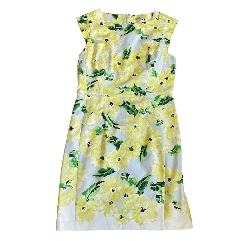 Dress Barn Established 1962 Yellow Poppy Cap Sleeves Sheath Dress US M